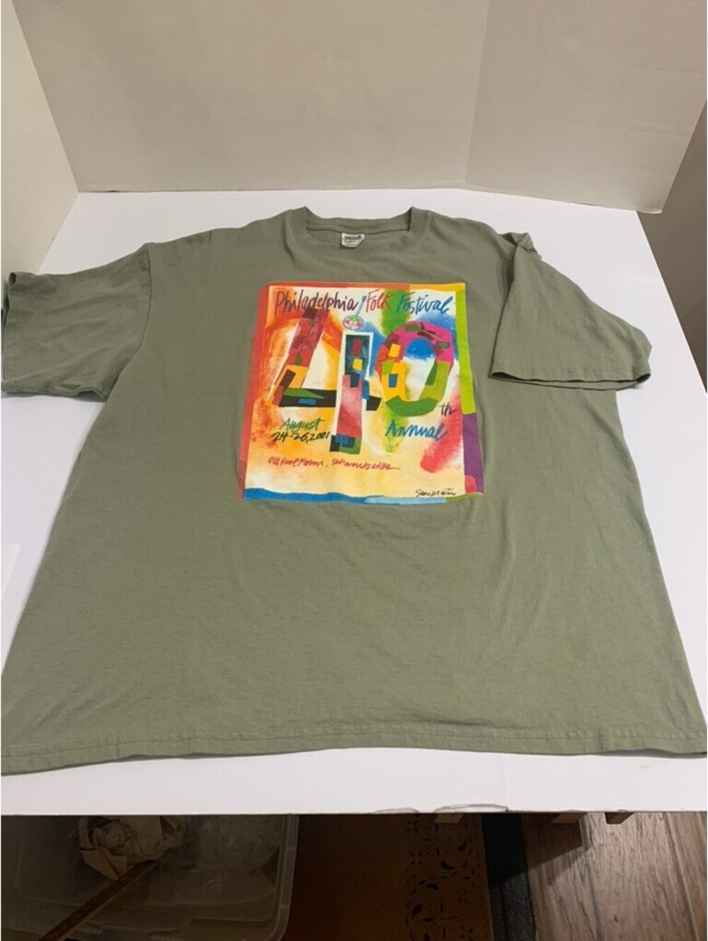 Vintage 2001 Philadelphia Folk Festival 40th Anniversary T Shirt Size 2XL Anvil